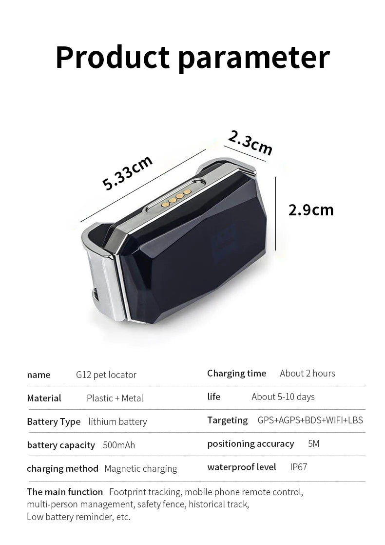 Waterproof GPS Tracker Pet Collar – Keep Your Pets Safe Anywhere, Anytime!