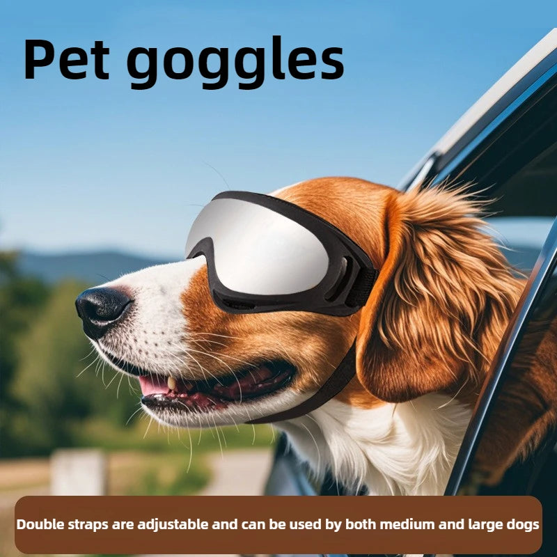 Adjustable Anti-UV Dog Goggles – Waterproof Pet Sunglasses for Eye Protection, Windproof & Sunproof Eyewear for Small to Large Dogs