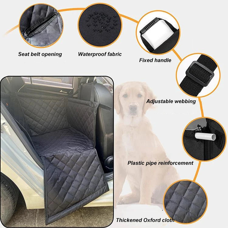 PetCurdle™ Travel Pet Car Seat Hammock – Waterproof & Foldable Carrier for Dogs & Cats