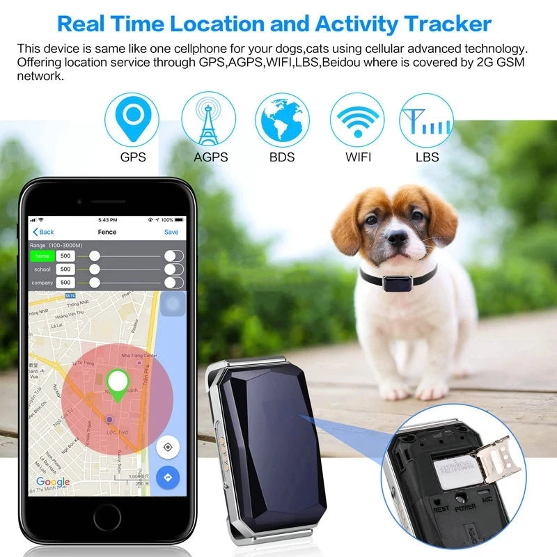 Waterproof GPS Tracker Pet Collar – Keep Your Pets Safe Anywhere, Anytime!