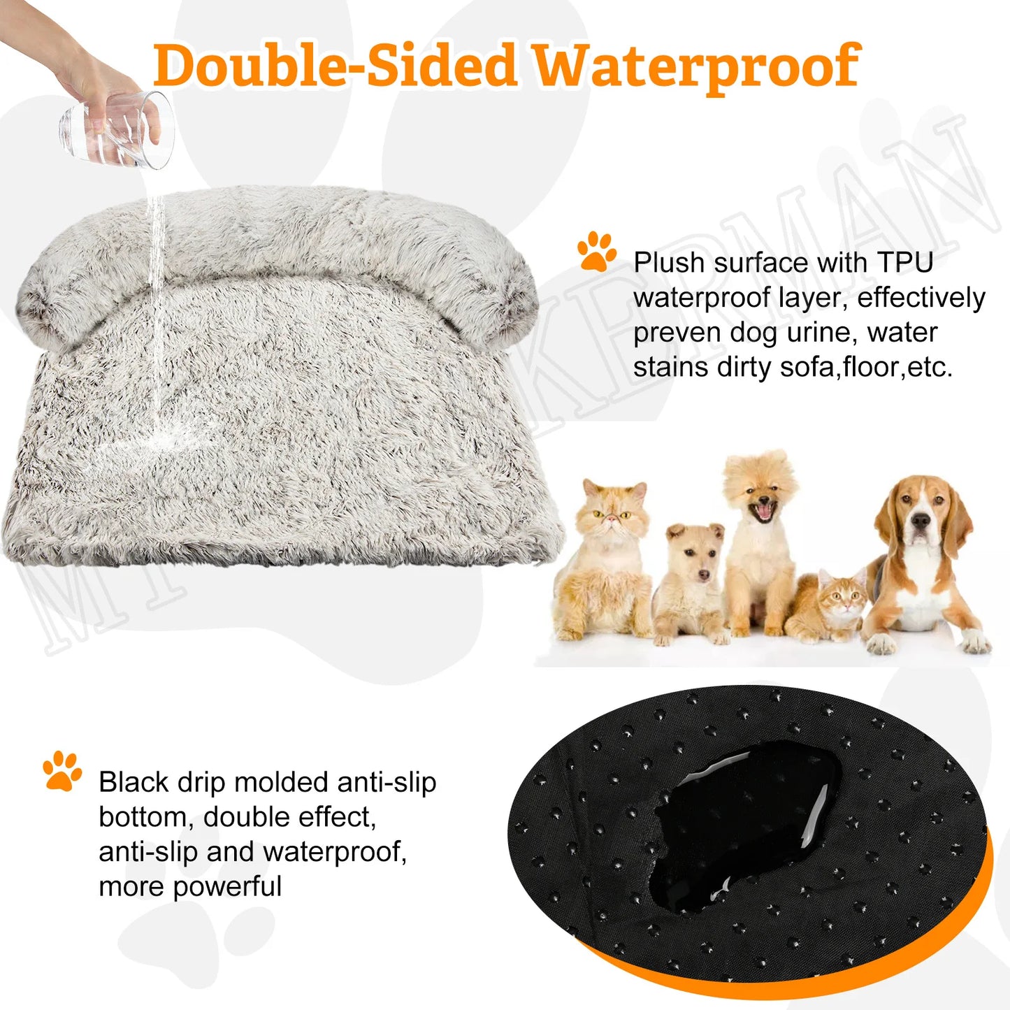 Washable Soft Pet Dog Sofa Bed – Warm Nest Furniture Protector Mat for Large Dogs & Cats