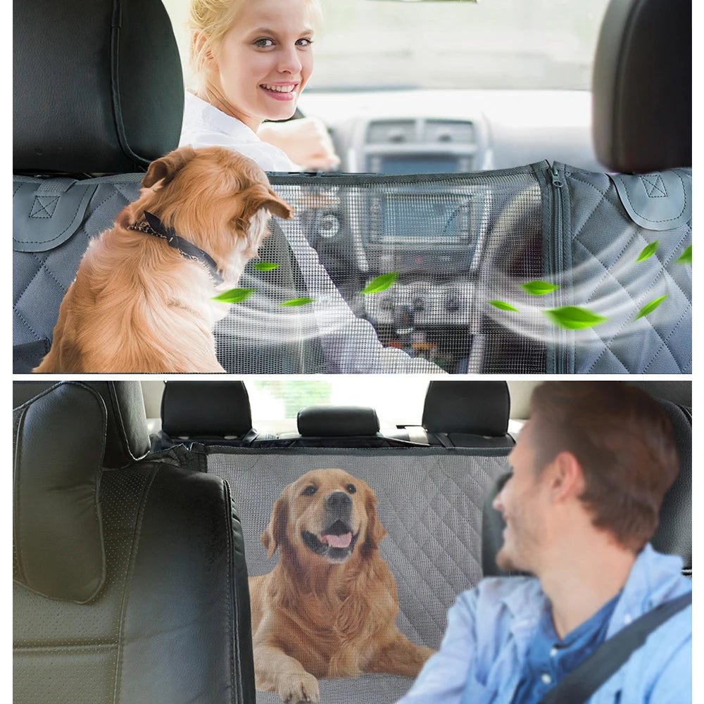 PETRAVEL Waterproof Dog Car Seat Cover – Hammock Style, Non-Slip Back Seat Protector for Medium & Large Dogs, Scratch-Resistant & Easy to Clean