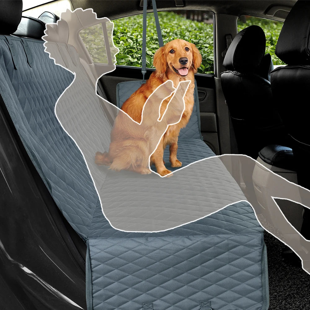 PETRAVEL Waterproof Dog Car Seat Cover – Hammock Style, Non-Slip Back Seat Protector for Medium & Large Dogs, Scratch-Resistant & Easy to Clean