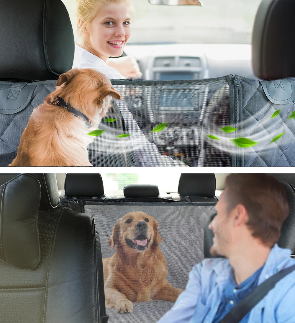 PETRAVEL Waterproof Dog Car Seat Cover – Hammock Style, Non-Slip Back Seat Protector for Medium & Large Dogs, Scratch-Resistant & Easy to Clean
