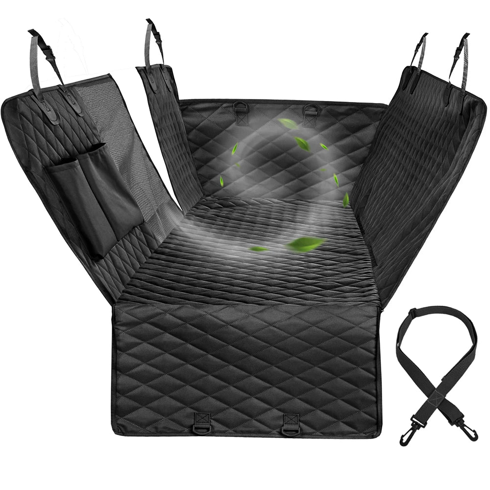 PETRAVEL Waterproof Dog Car Seat Cover – Hammock Style, Non-Slip Back Seat Protector for Medium & Large Dogs, Scratch-Resistant & Easy to Clean