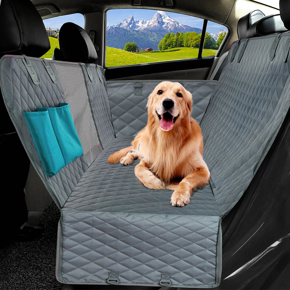 PETRAVEL Waterproof Dog Car Seat Cover – Hammock Style, Non-Slip Back Seat Protector for Medium & Large Dogs, Scratch-Resistant & Easy to Clean