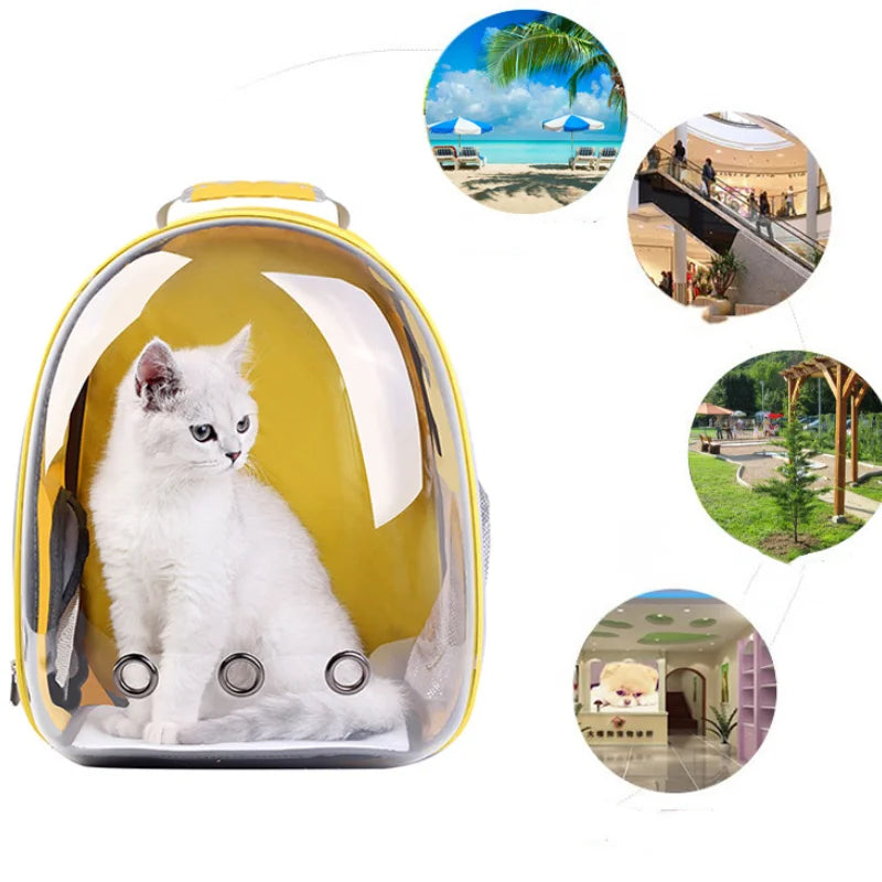 Pet Travel Backpack – Transparent Bubble Carrier for Cats & Small Pets