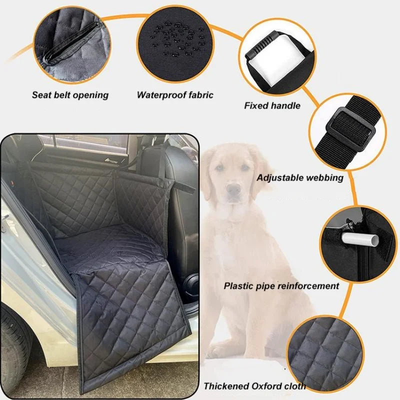 PetCurdle™ Travel Pet Car Seat Hammock – Waterproof & Foldable Carrier for Dogs & Cats
