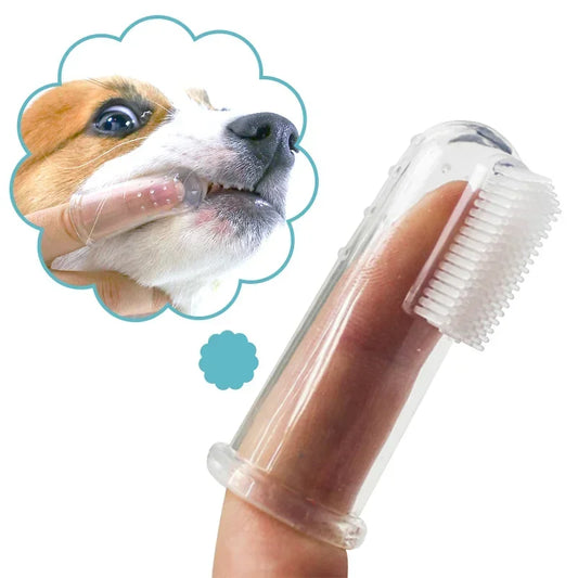 Soft Silicone Pet Toothbrush – Finger Brush for Bad Breath & Dental Care