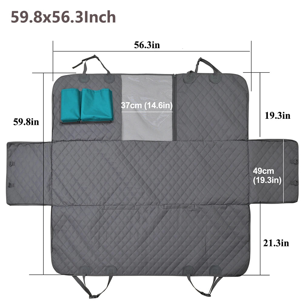 PETRAVEL Waterproof Dog Car Seat Cover – Hammock Style, Non-Slip Back Seat Protector for Medium & Large Dogs, Scratch-Resistant & Easy to Clean