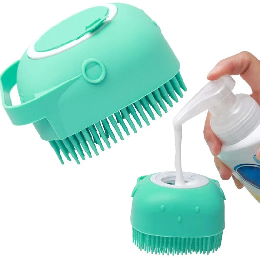 Silicone Pet Shampoo Brush – Gentle Bath Scrubber for Dogs & Cats with Short Hair