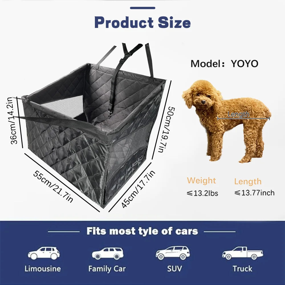 PetCurdle™ Travel Pet Car Seat Hammock – Waterproof & Foldable Carrier for Dogs & Cats