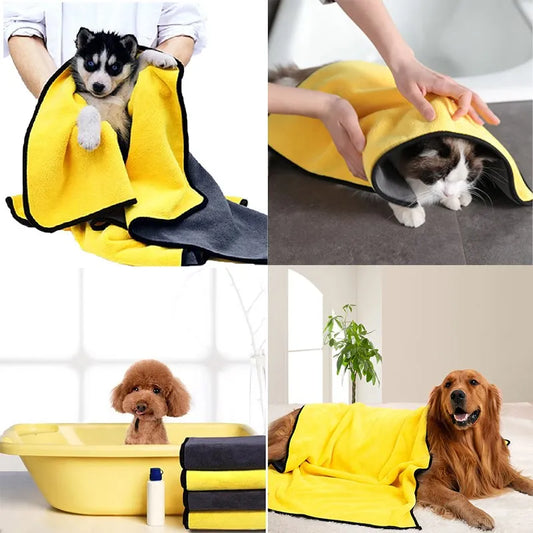 Quick-Dry Pet Bath Towel – Soft, Absorbent Microfiber for Dogs & Cats