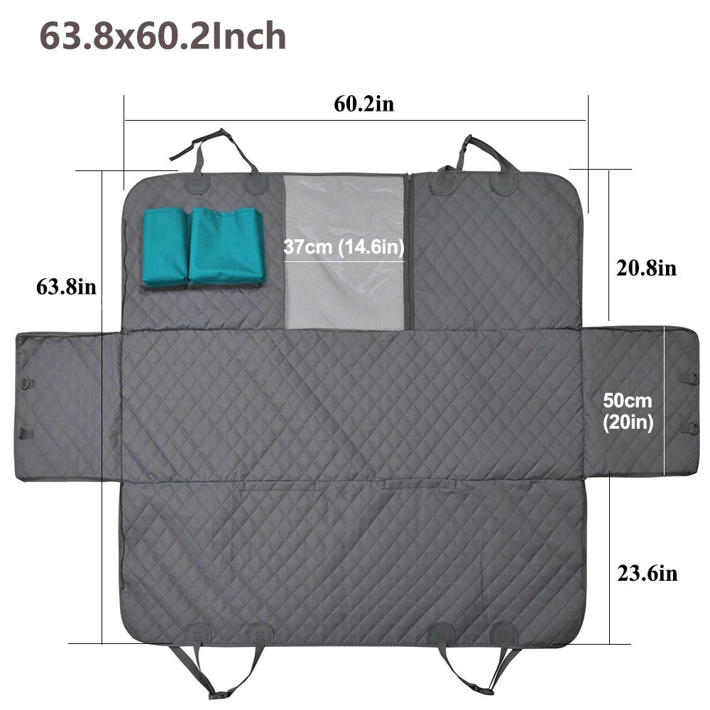 PETRAVEL Waterproof Dog Car Seat Cover – Hammock Style, Non-Slip Back Seat Protector for Medium & Large Dogs, Scratch-Resistant & Easy to Clean