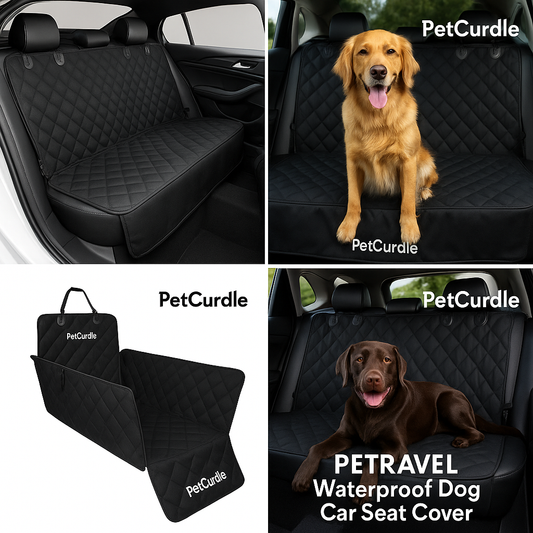 PETRAVEL Waterproof Dog Car Seat Cover – Hammock Style, Non-Slip Back Seat Protector for Medium & Large Dogs, Scratch-Resistant & Easy to Clean