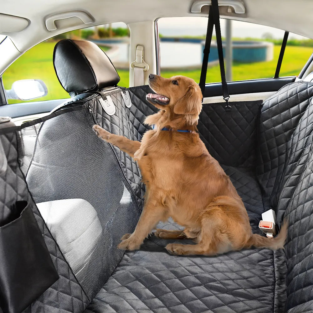 PETRAVEL Waterproof Dog Car Seat Cover – Hammock Style, Non-Slip Back Seat Protector for Medium & Large Dogs, Scratch-Resistant & Easy to Clean